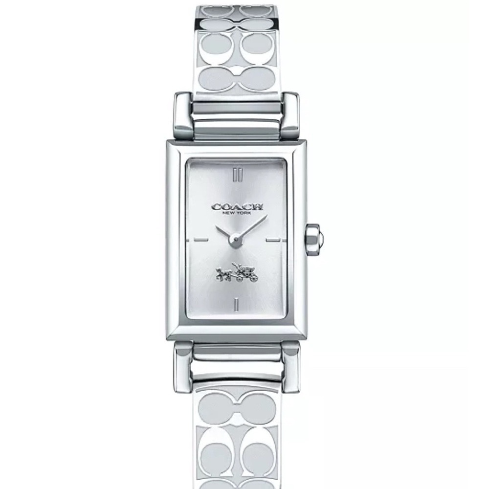 Coach Metallic Silver Rectangular Watch - image 6